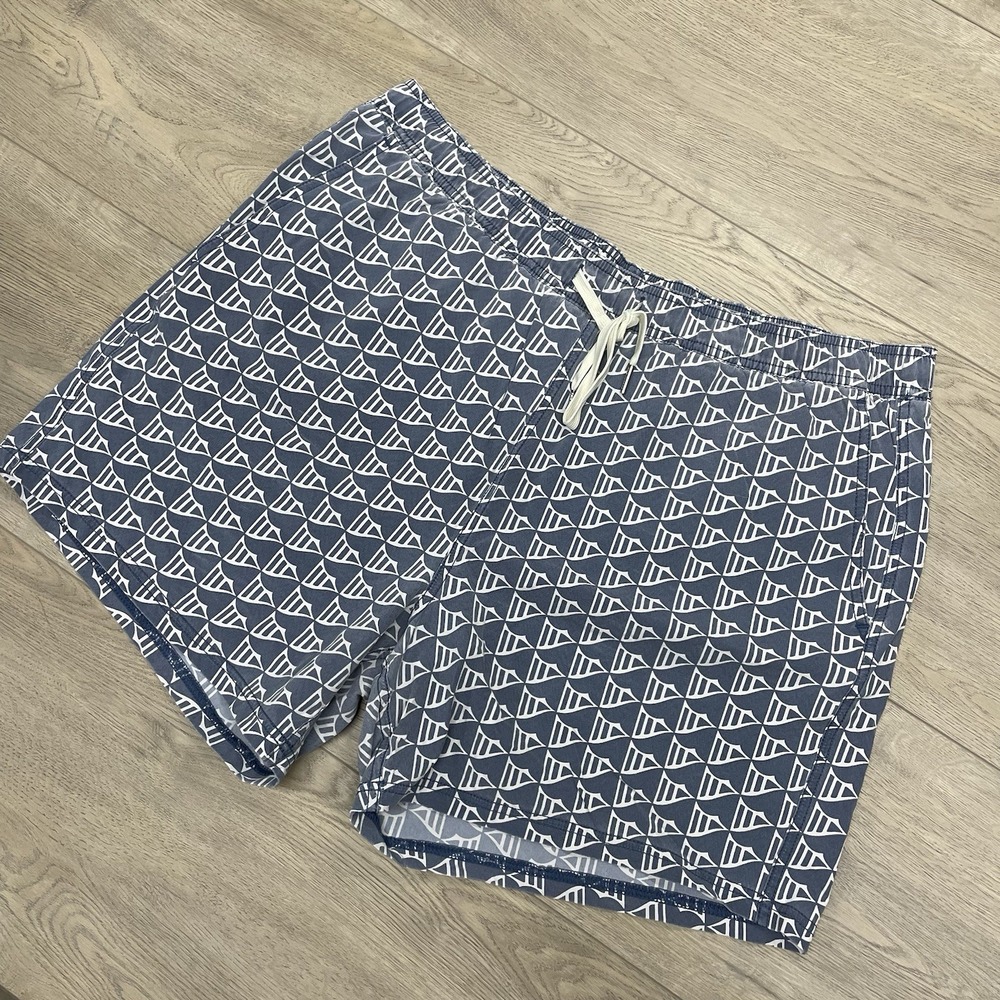 Fair Harbor Geometric FAIR Swim Shorts Men's Sz XXL Fade VTG Style